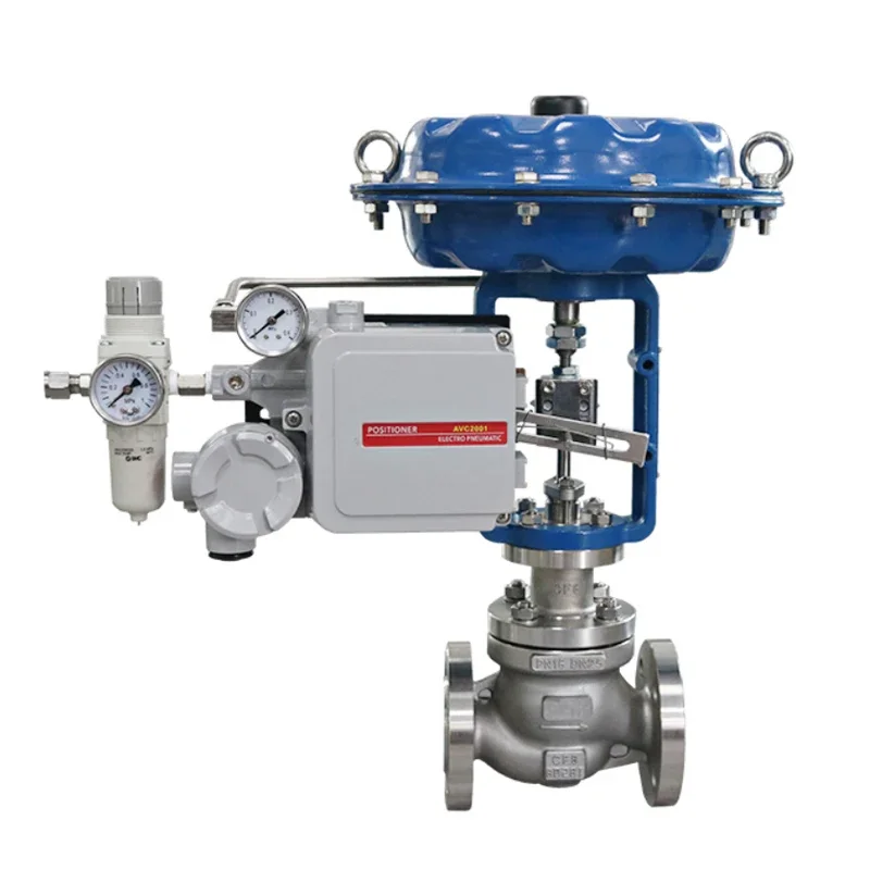 pneumatic control valve steam flow globe valve with positioner