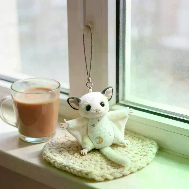 Fluffy Flying Squirrel Plush Keychain Mini Doll Pendant for Backpack Handbag Cute Decoration