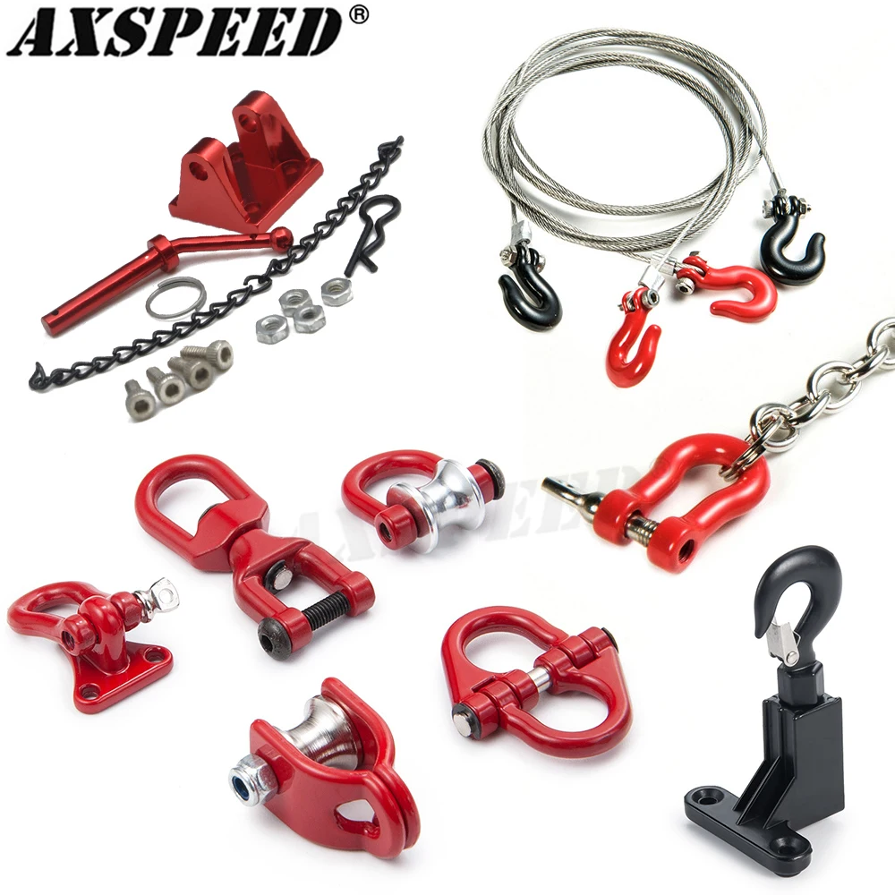 

AXSPEED металлический буксировочный крюк для прицепа, веревочная цепь, скоба для прицепа для 1/10 RC гусеничного автомобиля SCX10 TRX4, детали инструментов для украшения