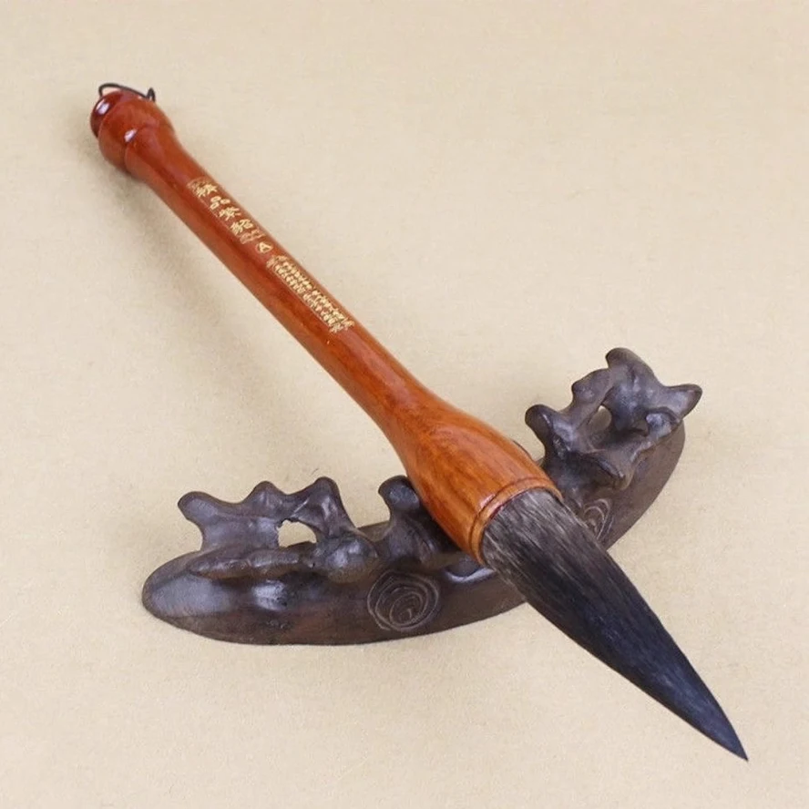 Professional Handmade Pure Goat Hair Calligraphy Brush Large Size for Chinese Ink Painting Xuan Paper Cursive Script Long Taper