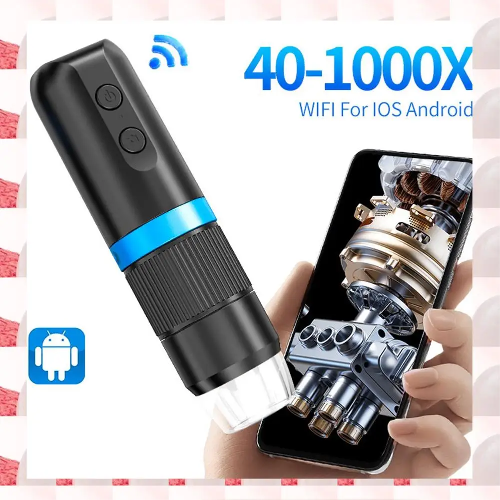 

ABGN Wireless Wifi Digital Microscope For Kids 40X-1000X Handheld Microscope With Adjustable Stand For Android Phone