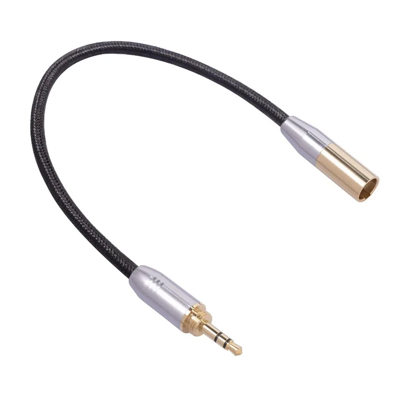 

30CM Gold Plated Head External Thread 3.5mm Revolving MINI XLR 3Pin Male and Mini Canon Audio Cable