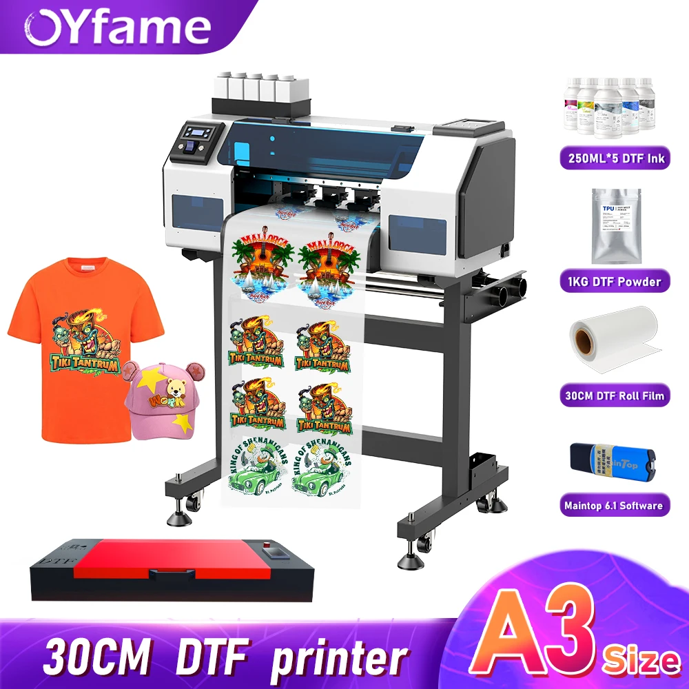 

OYfame DTF Printer A3 For Epson XP600 DTF Transfer Printer with Roll Feeder Direct to Film Print DIY T-Shirt Printing Machine