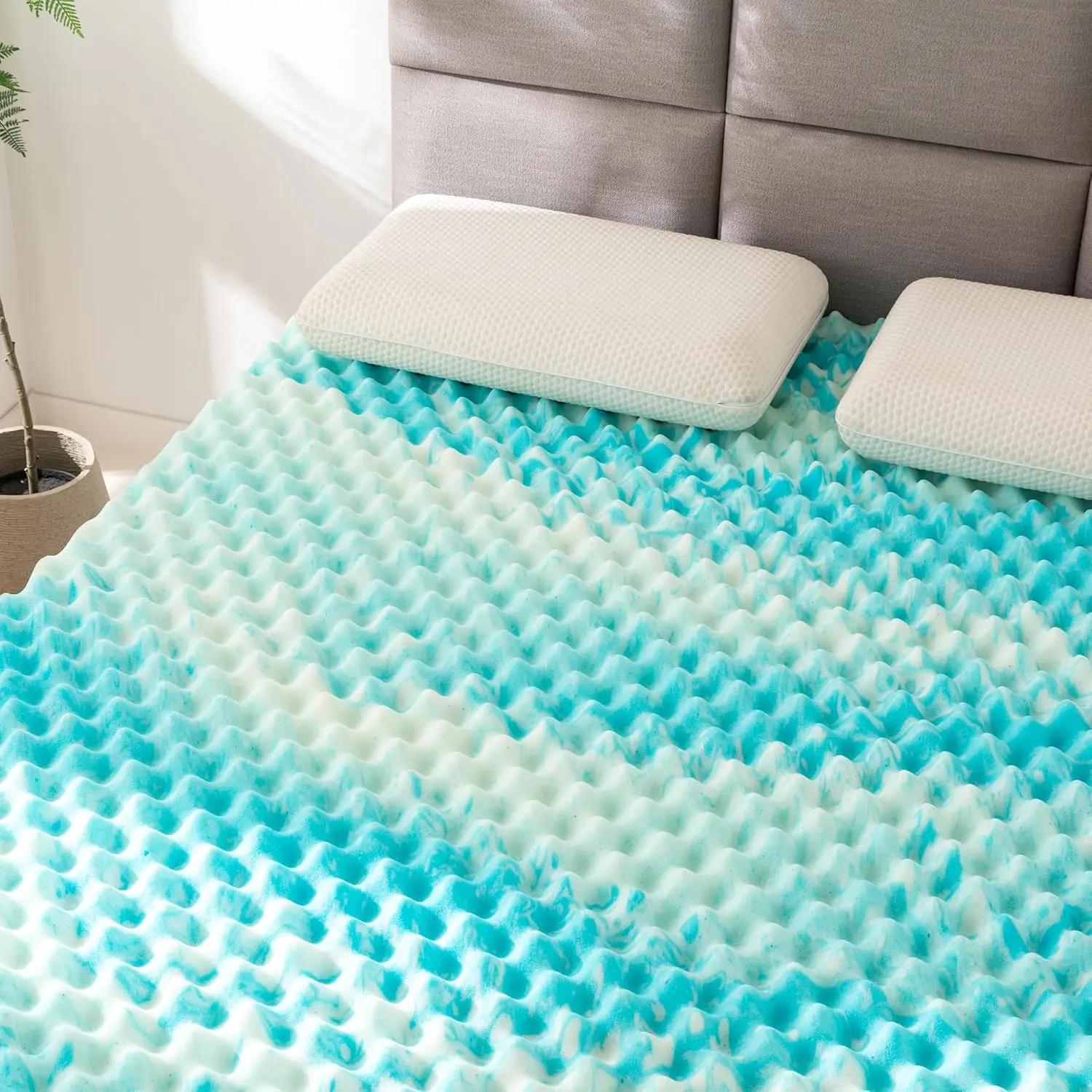 

Элегантный комфортный 3-дюймовый наматрасник - гелевая пена с эффектом памяти - помощь в воздушном потоке - поддержка точек давления - наматрасник