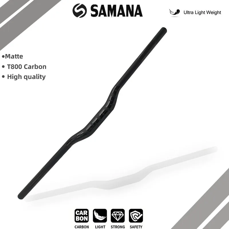 

Руль для горного велосипеда SAMANA, матовый черный, из карбона, 31,8 мм, 600-780 мм