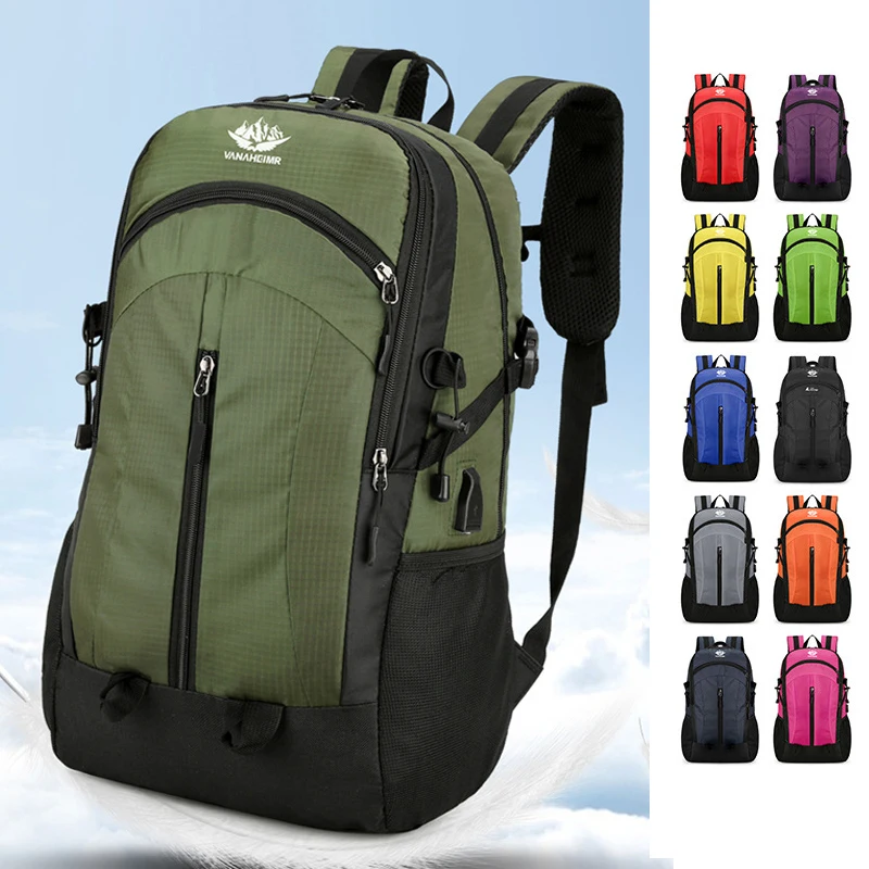 

Outdoor Backpack,USB Interface Large Capacity Wear-Resistant Rainproof Nylon,Mountaineering Camping,Leisure Sports Backpack,B428