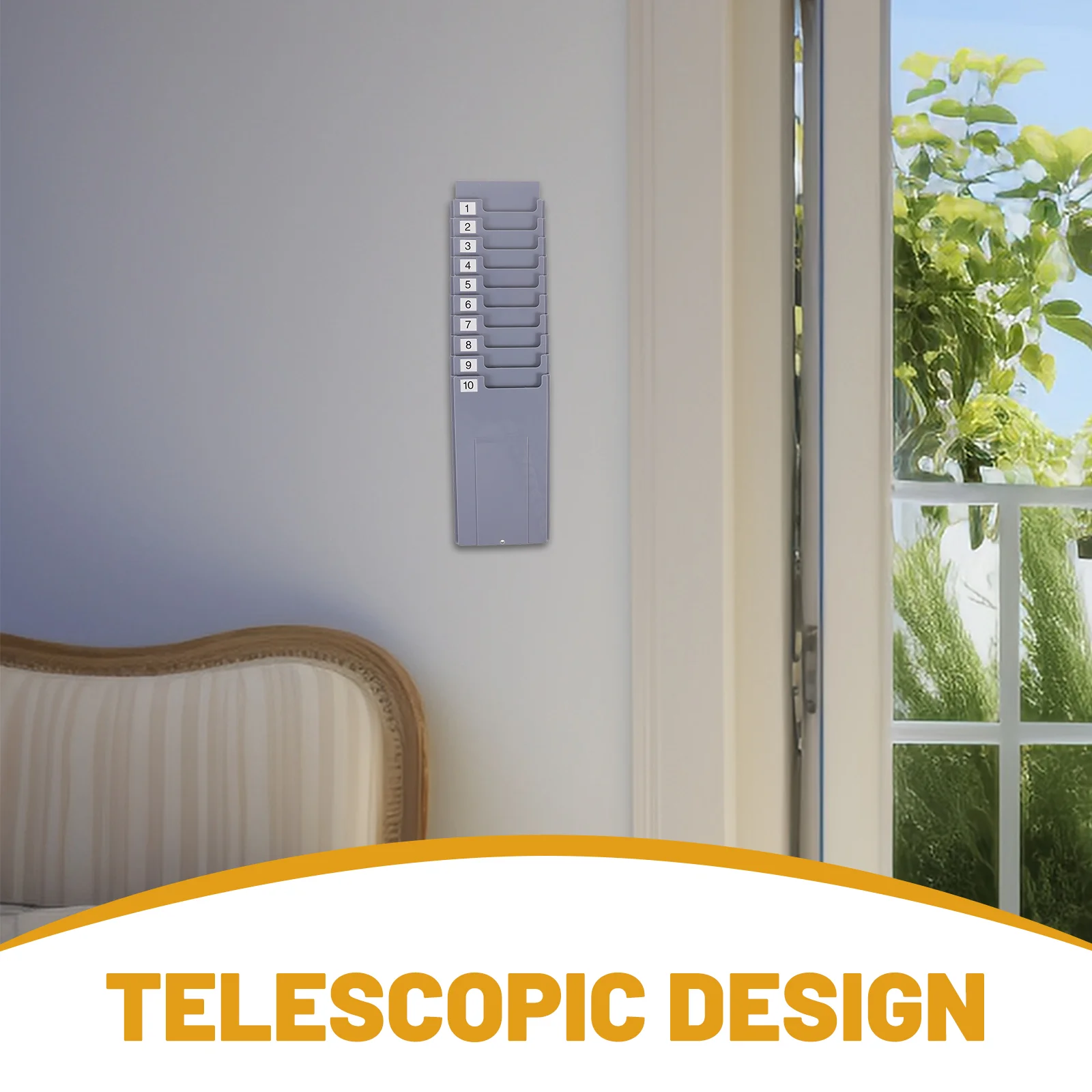 10PCS Holder Wall Mounted Attendance Rack Plastic Document ganizer White Office Warehouse Accessory Multi Grid Slot