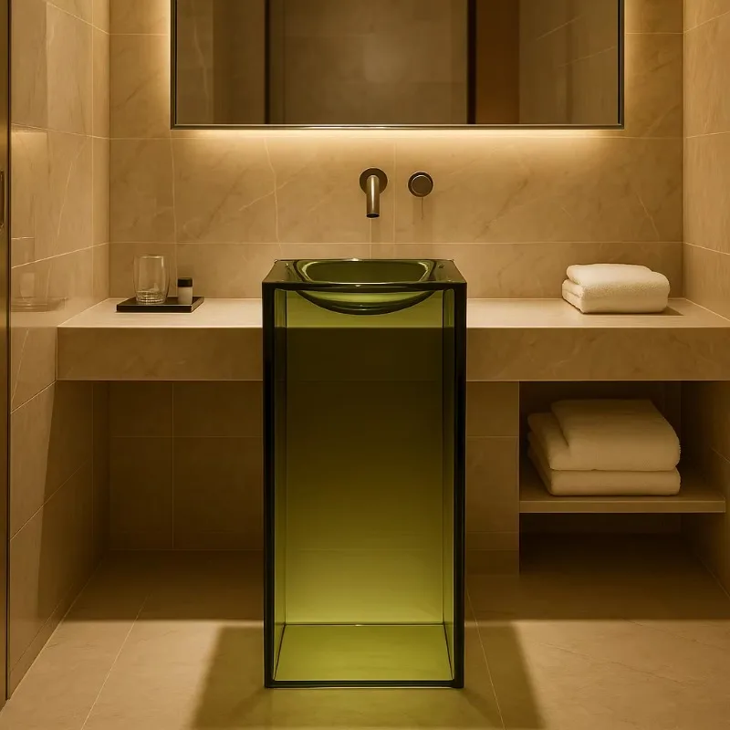 

Quality artificial stone transparent marble basin sinks for bathrooms and homes Freestanding and polished stone sinks