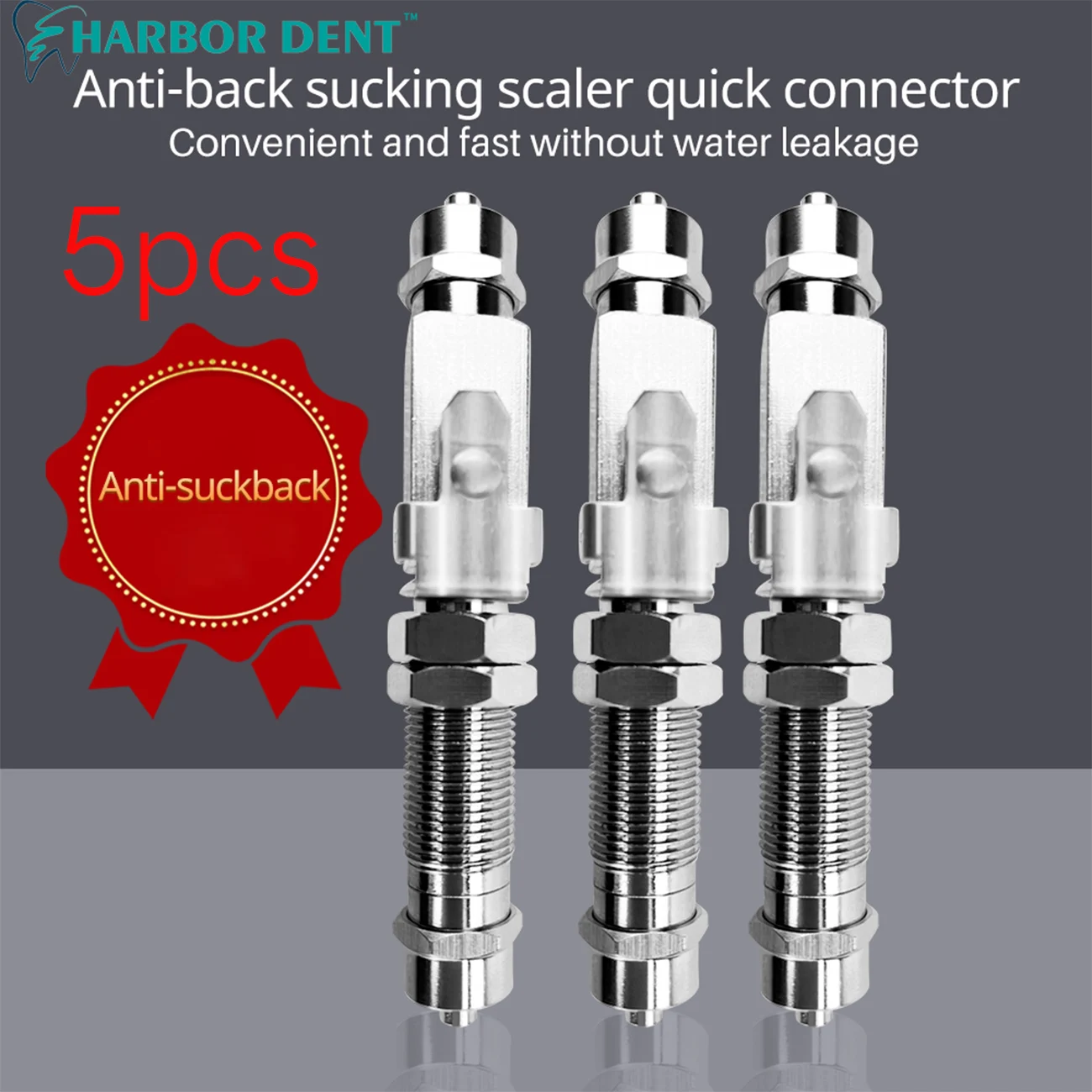 5Pcs Stainless Steel Dental Air Water Quick Connector For Dentist Ultrasonic Scaler EMS Woodpecker