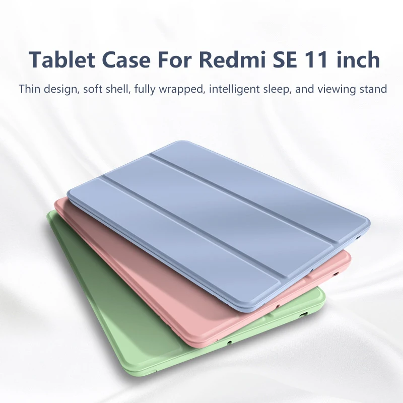 Étui de protection pliable coloré pour tablette, Redmi Pad SE, 11 ", protecteur avec support, support rapide, coque