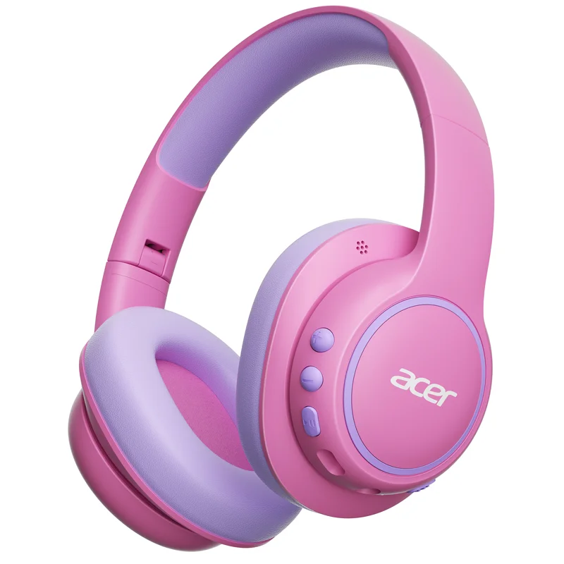NOVO Fone de Ouvido Infantil Acer OHR702 Bluetooth 6.0 Over-Ear com Microfone, Volume Seguro de 85dBA, Carregamento Rápido USB-C para Crianças