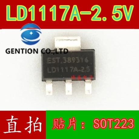 50 peças ld1117s25tr sot223 0.8 a 2.5 v regulador de tensão triodo LD1117A-2.5 v em estoque 100% novo e original