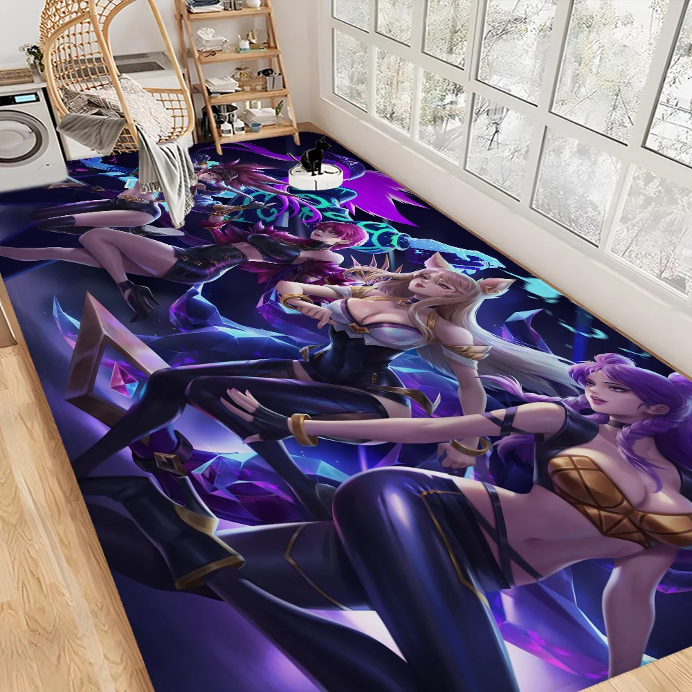 LOL KDA Ahri Akali Kaisa Seraphine Floor Carpet Nordic Style Home Doormat Bathroom-Toilet Mats Bedroom Hotel Decor Mat