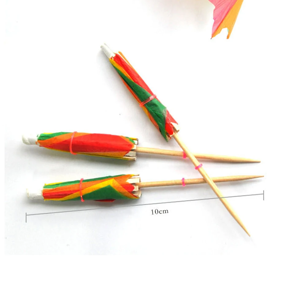

288 Pcs Paper Umbrella Sign Fruit Picks Dessert Toppers Food Decoration Decorate Cake