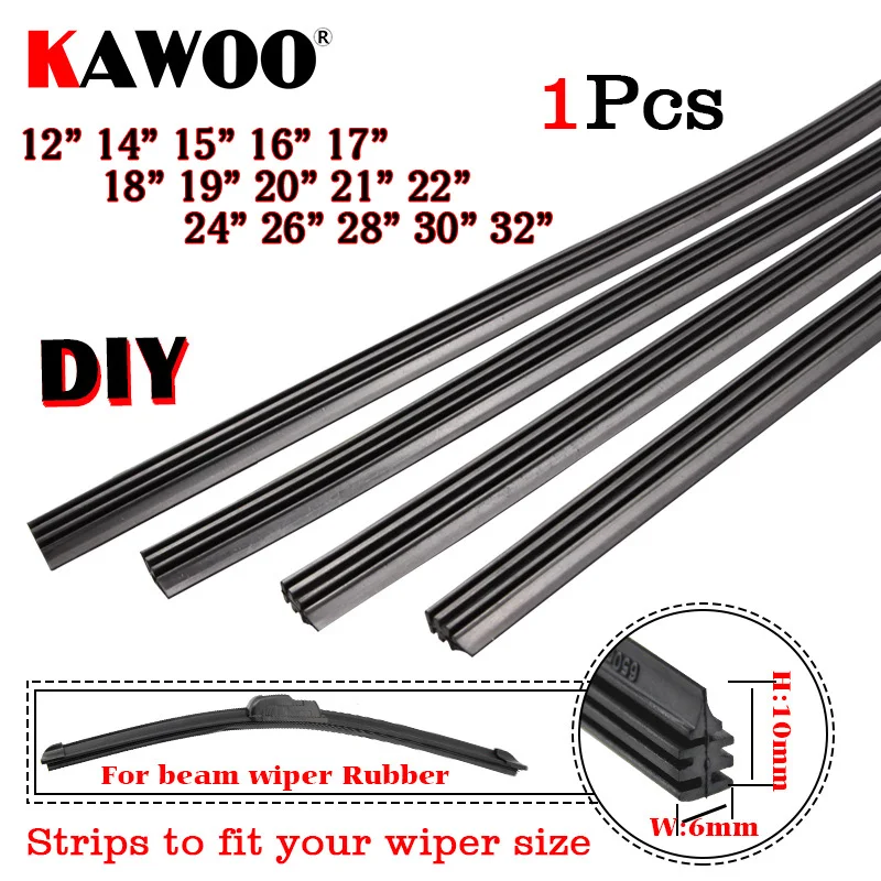 

1PCS Car Wiper Blade Refill Strips Car Windshield Rubber Strip Wiper 6mm 12"-26" 28" 30" 32" Frameless Wiper Auto Accessories