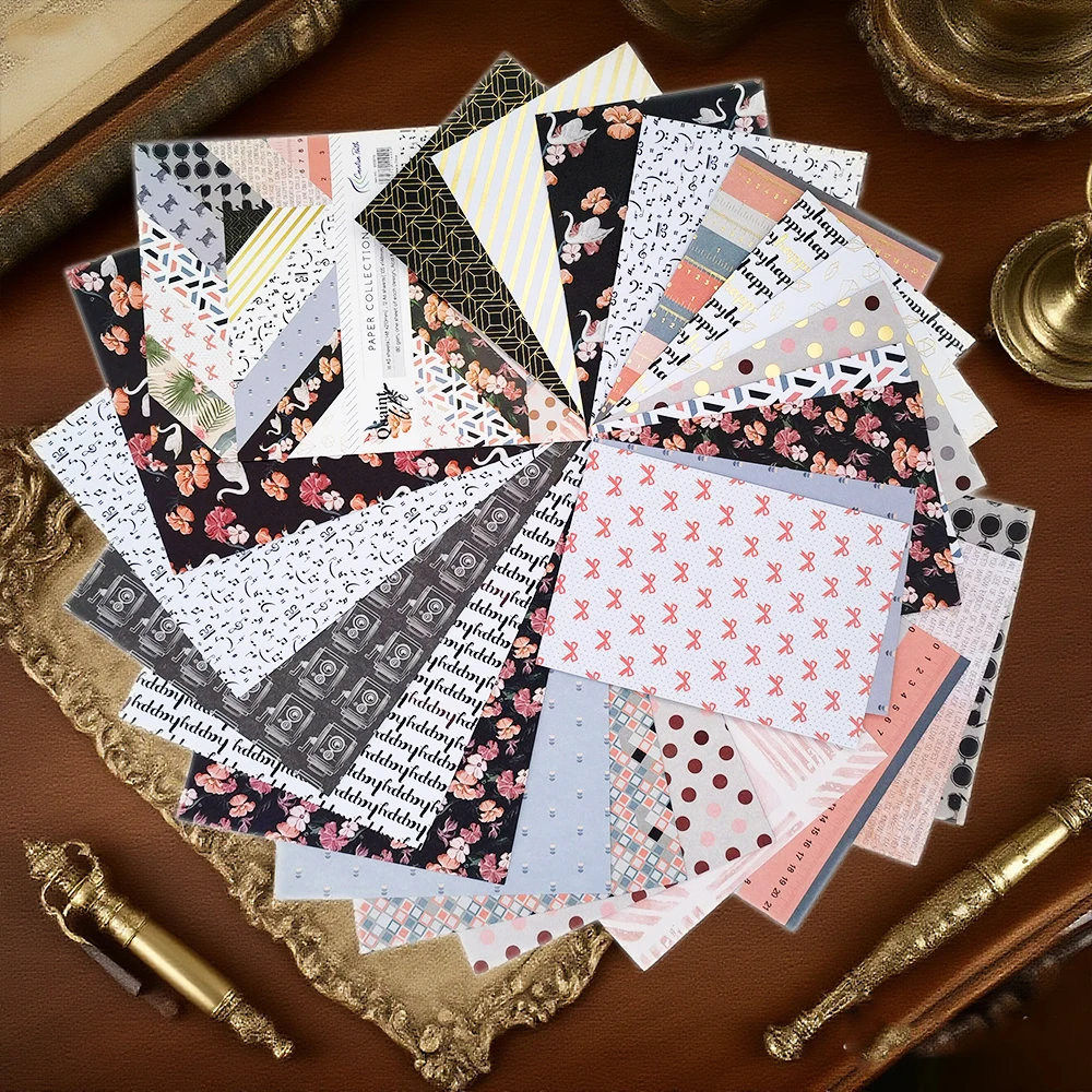 Kreatives Papier 6*4 Zoll mit Blumenmuster für Journaling und Scrapbooking A5 A6 Vintage Blumendesign Scrapbook Hintergrundpapiere – Detail 13