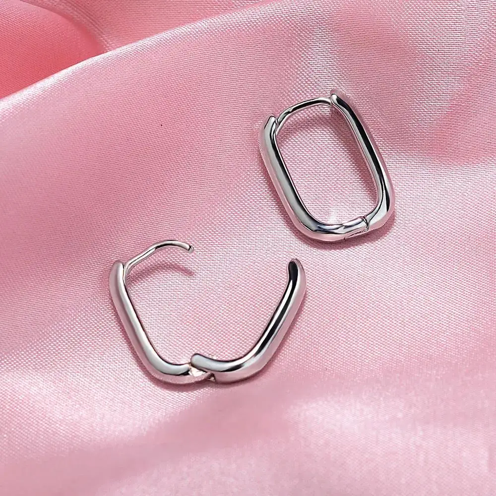 New Geometry Square Round Hoop Earrings Crystal Zirconia Small Huggie Cartilage Earring For Women Helix Tragus Piercing Jewelry