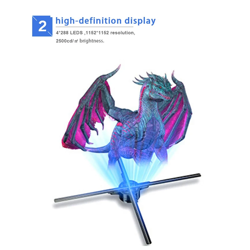 Hologram Projector 3d Holographic Advertising Display 65cm 3D Fan
