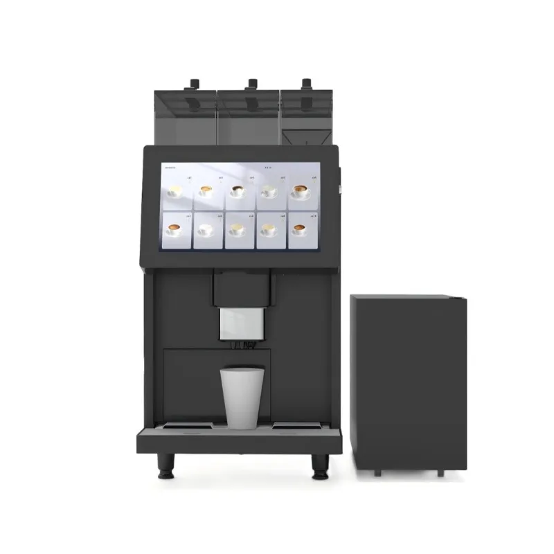 Household and commercial small desktop coffee machine with milk box, bean grinder, Italian automatic beverage machine