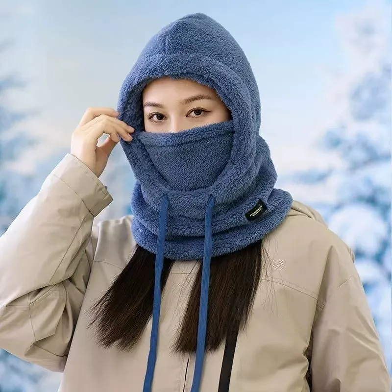 Women Men Polar Fleece Balaclava Winter Thermal Windproof Full Face Adjustable Ski Motorcycle Cycling Hood Neck Cover