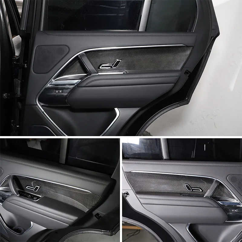 Real Carbon Fiber Car Interior Door Decorative Panel Cover Decorative Sticker for Range Rover Sport/Executive L460 L461 2022-25