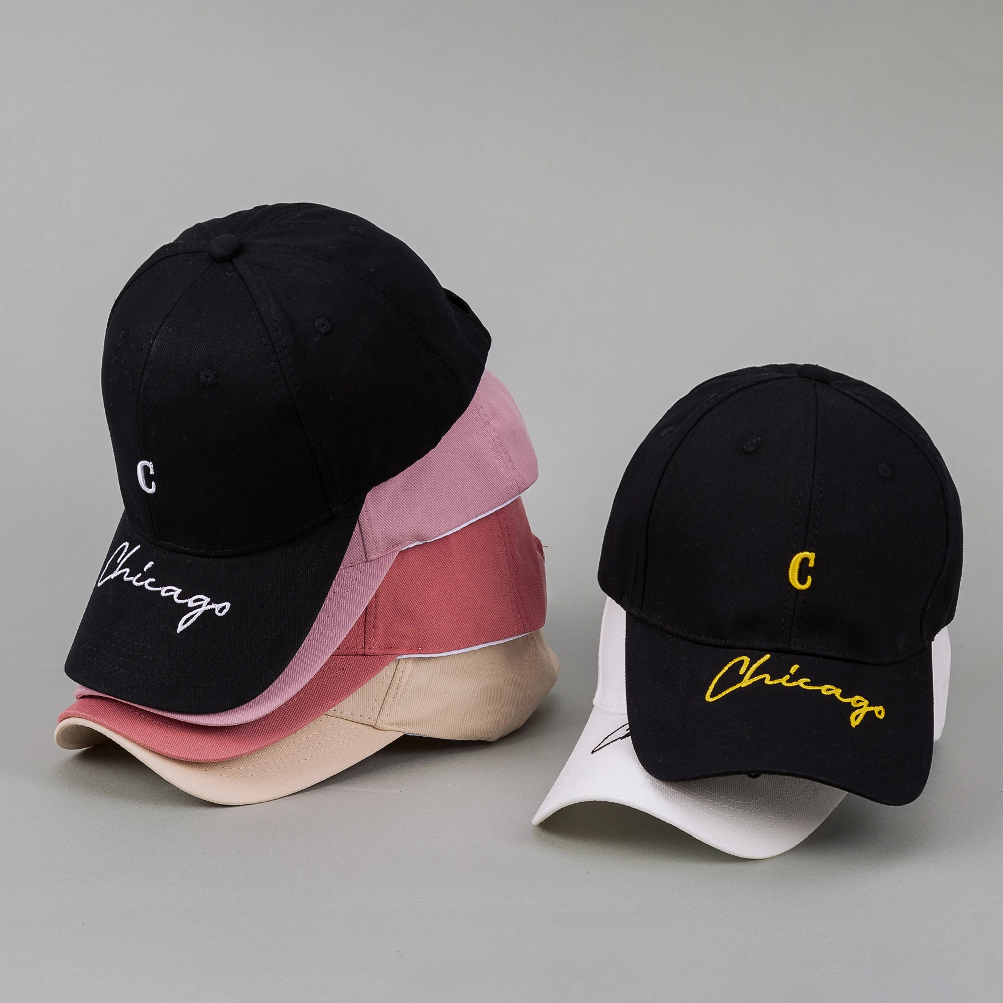 Chicago Letter Embroidered Baseball Cap Adjustable Unisex Hip Hop Streetwear Sun Hat for Outdoor Sports - view 6
