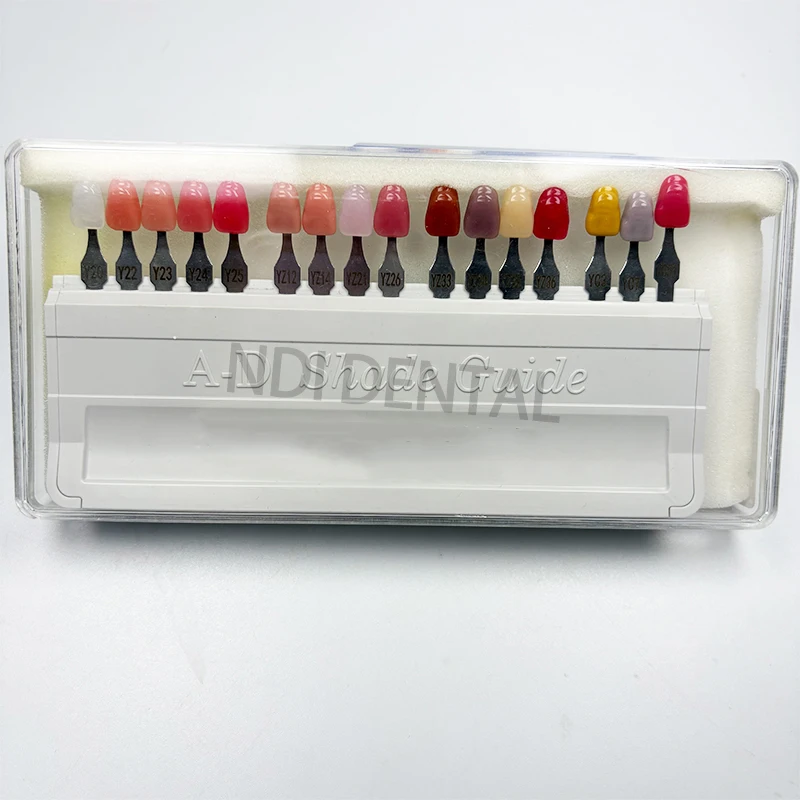 Dental 16 Colors Shade Guide Dental Ceramic Tooth Model Resin Pair color swatches Teeth Colorimetry Oral Material