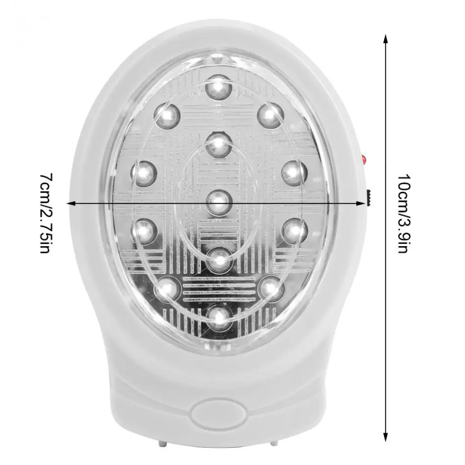 Luz recarregável de emergência doméstica, falta de energia automática, lâmpada de interrupção, luz noturna, 13 LED, 2W, 110-240V, plugue UE/EUA, KG