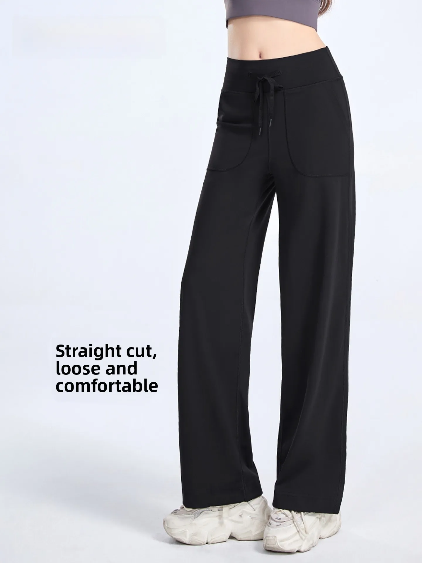   Pantalones de yoga para mujer, deportes para correr, microasampanados, elásticos, ropa deportiva, pantalones largos, pantalones de pierna recta con cintura en l