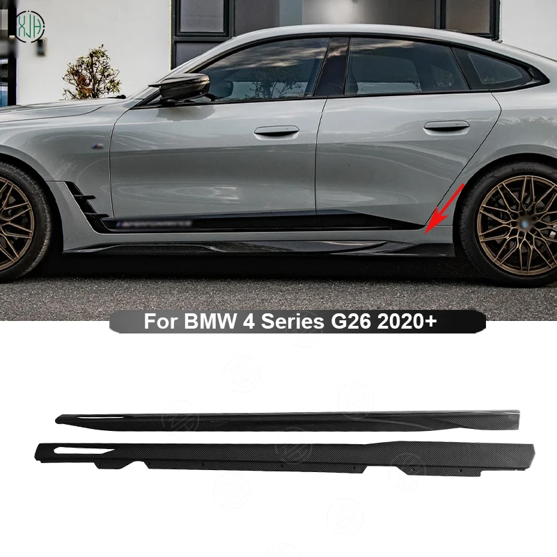 For BMW 4 Series G26 2020+ Dry Carbon Fiber Car Side Skirts Splitters Flaps Apron Parts Upgrade Body kit Car Accessories