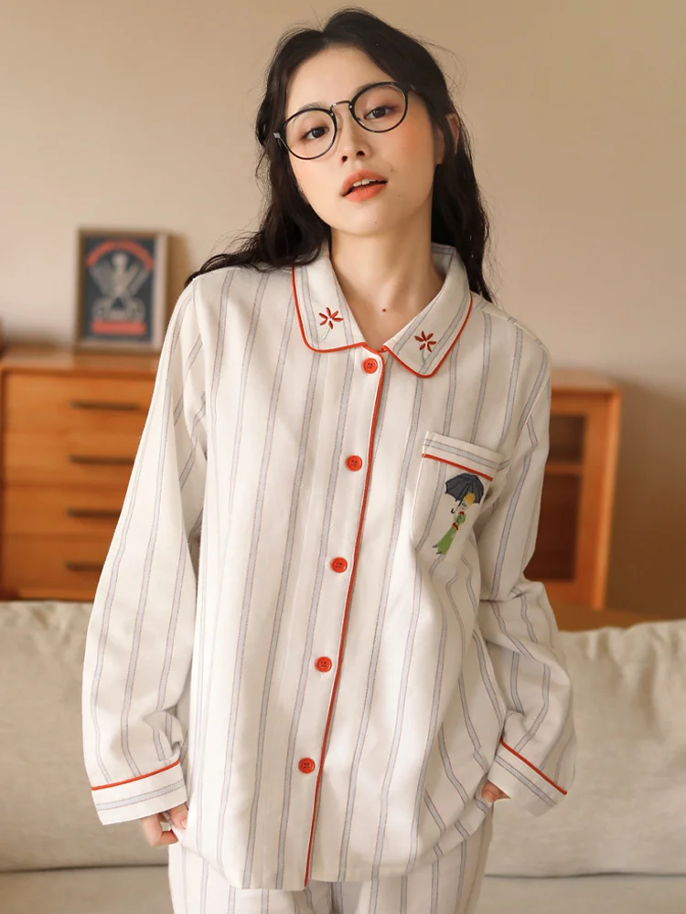 

Новый стиль, пижамы для пар, зимняя одежда для сна с длинными рукавами, хлопковая махровая ткань, женский мягкий комфортный весенне-осенний комплект домашней одежды