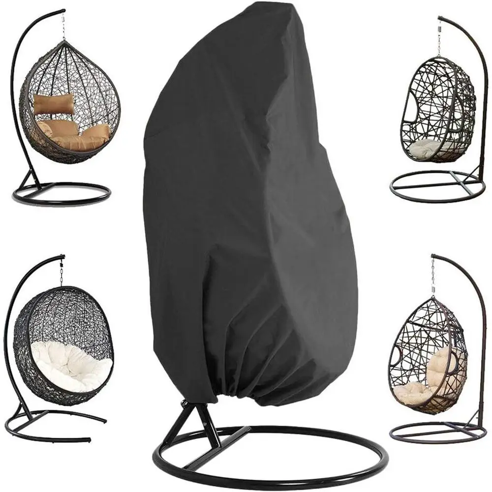 Outdoor Waterproof Egg Swing Chair with Durable Rattan, 210D Red Wicker, 115cm Diameter x 190cm Height