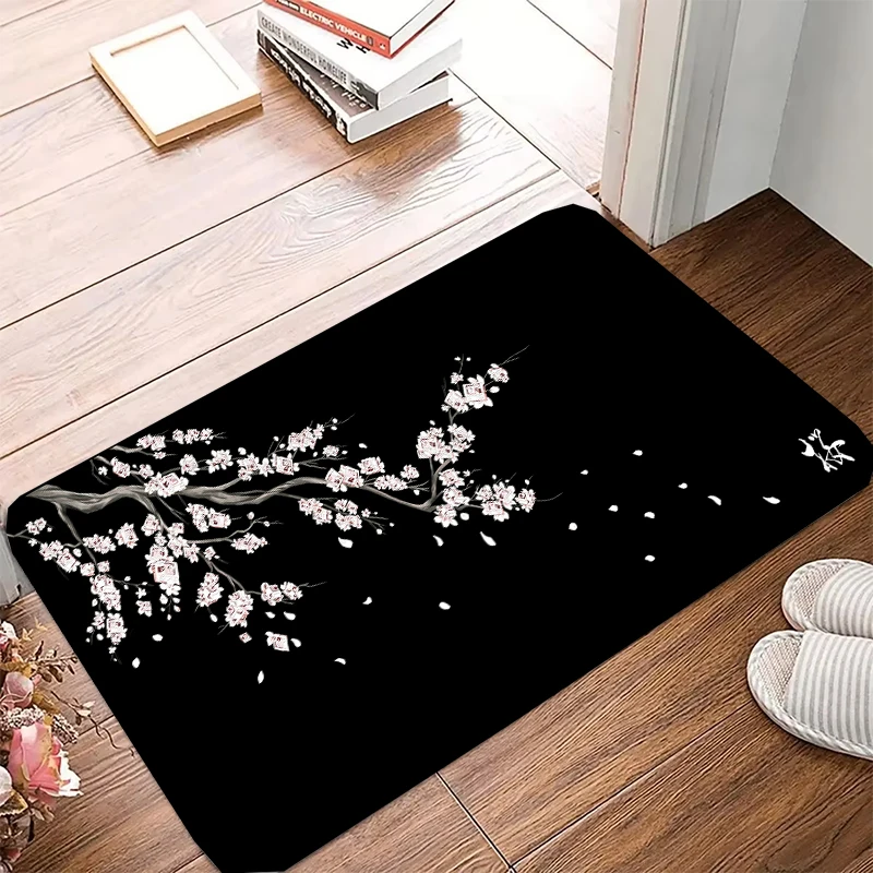 Cherry Blossom  pattern Mats Living Room Mat Welcome Doormat Entrance Door Bathroom Non-slip Anti-wrinkle Carpet Home Decoration