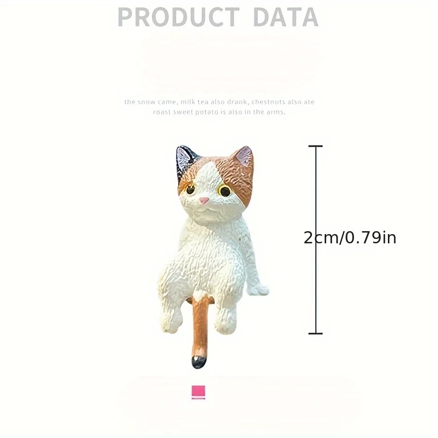 4 قطع من زخرفة السيارة، قطة لطيفة، قطة كسولة، قطة كسولة، زخرفة تزيين شاشة وحدة التحكم المركزية، مرآة الرؤية الخلفية، دمية مستلق #3