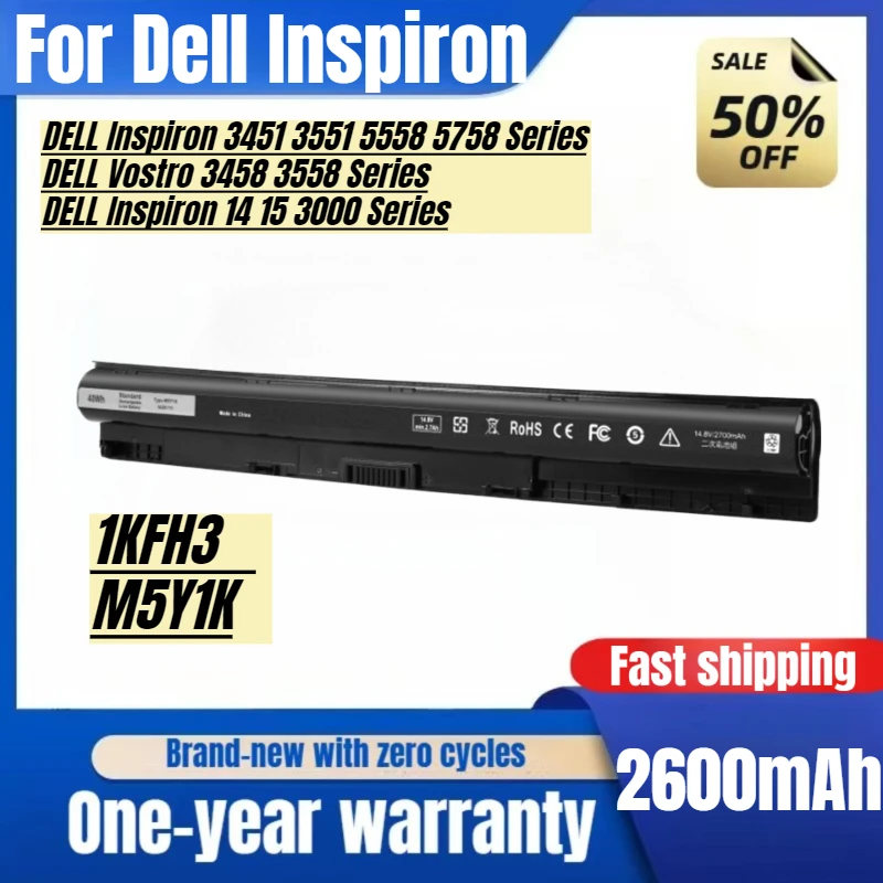 

Для Dell M5Y1K 3451 3458 3459 15-5558 3559 5559 Аккумулятор для ноутбука Аккумулятор большой емкости Высококачественная сменная батарея