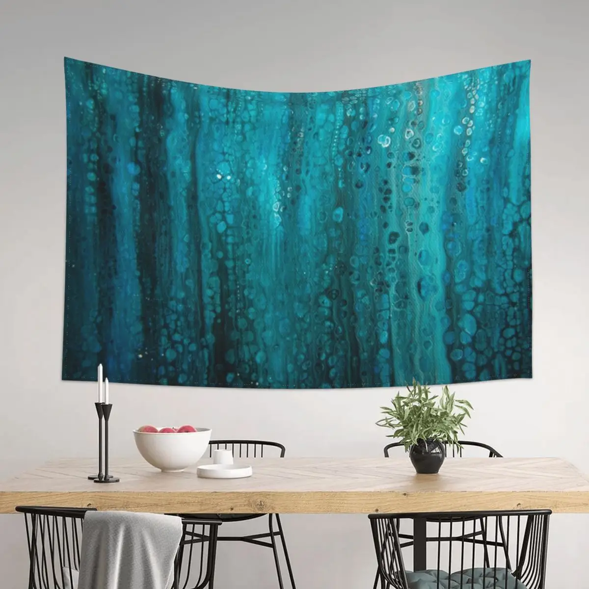 

Fluid Nature - Marine Bubbles - Acrylic Pour Art Tapestry Home Decoration Accessories Wall Decor Tapestry
