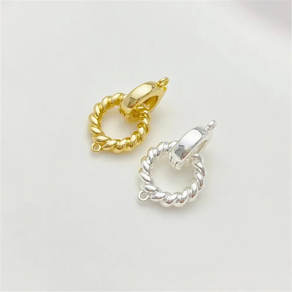 

14K Gold Special-shaped Oval Double Ring Buckle Connection Buckle Handmade DIY Bracelet Necklace Jewelry Material Accessories