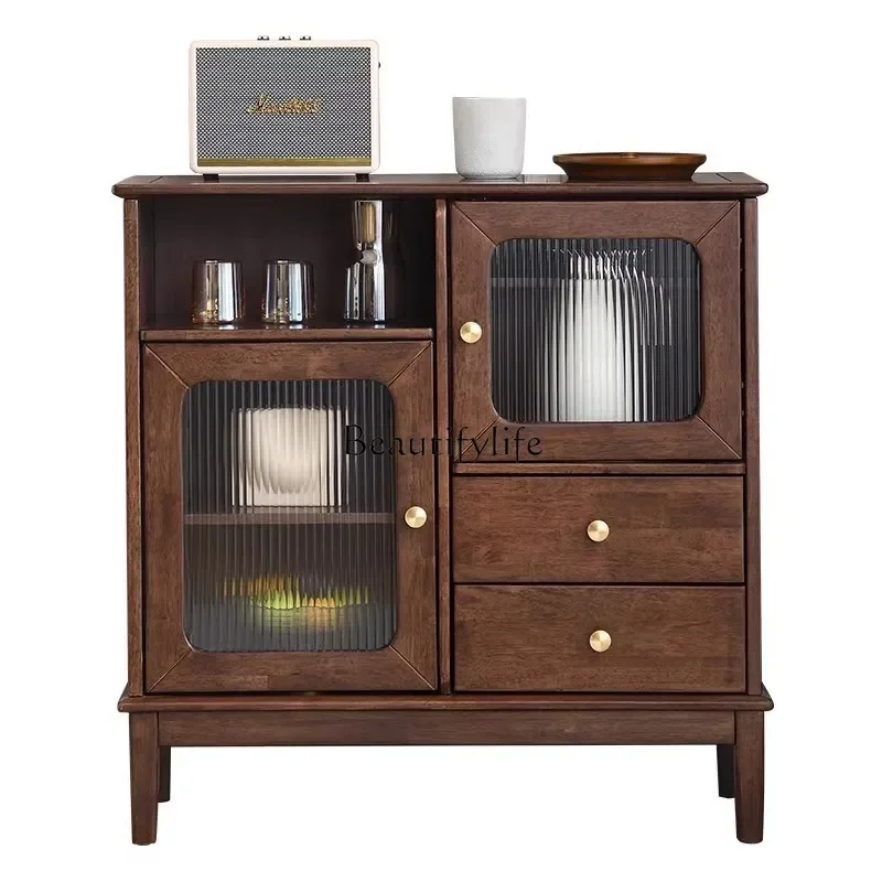 

LNordic черный орех, обеденный боковой шкаф из массива дерева, шкафчик для хранения в маленькой квартире, столовой