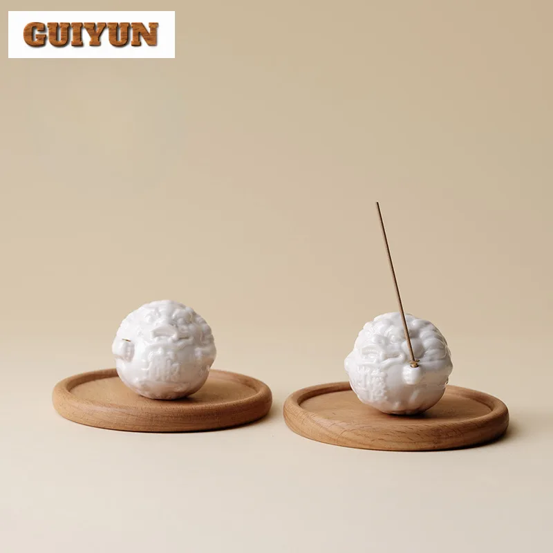 الخزف الأبيض Pixiu فورتشن حامل البخور البخور الدخان شلال البخور المعلقات عززات مبخرة الملحقات الداخلية الحرفية