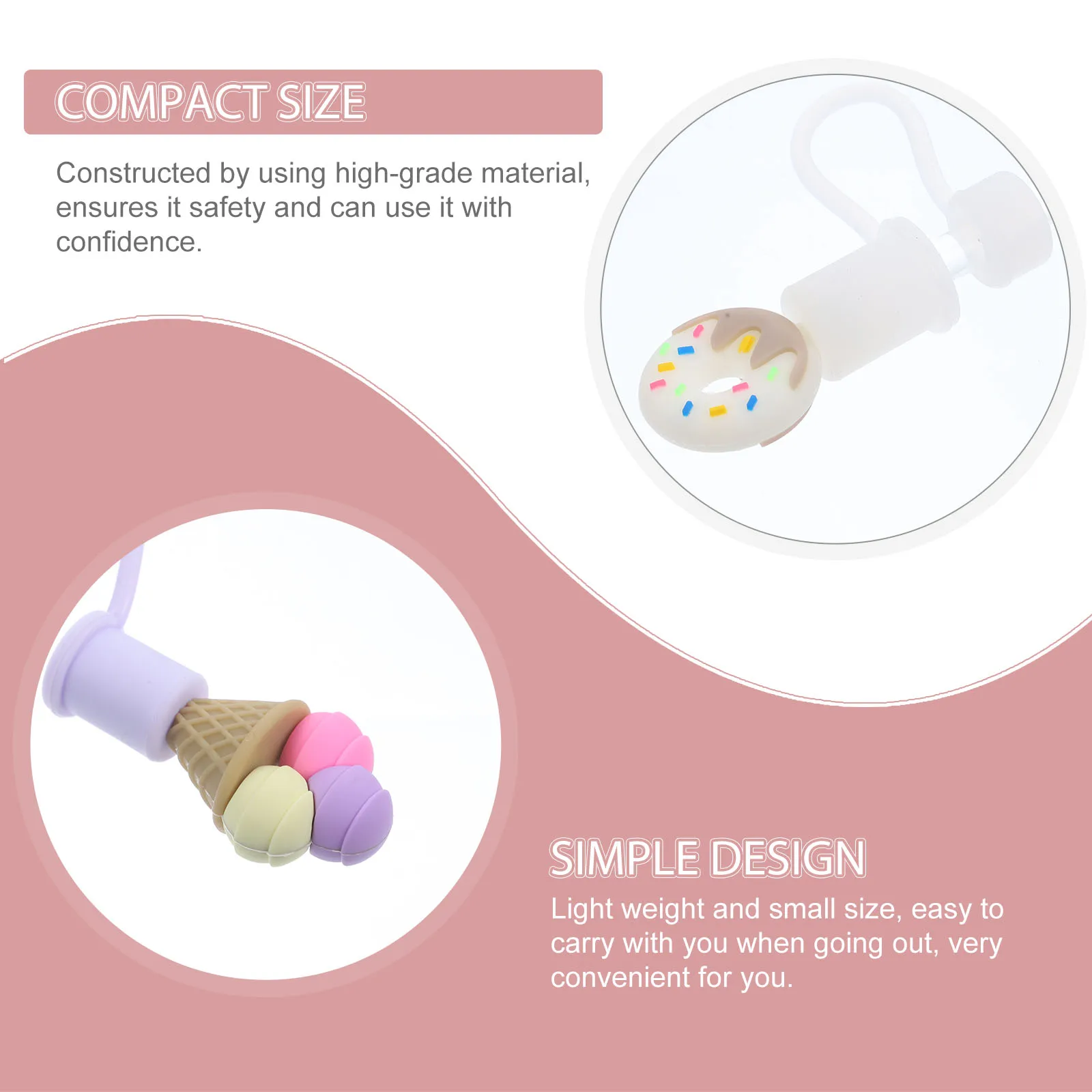 

4pcs Straw Dust Cap Covers Tips Universal Protectors Silica Gel Reusable Cute End Caps for Assorted Colors Straw Toppers