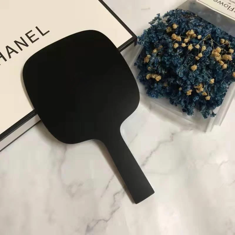 Espejo de maquillaje de mano para extensión de pestañas, espejo de tocador cuadrado con mango, espejos compactos para salón de SPA