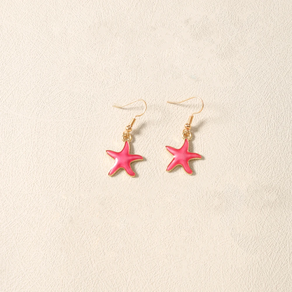 Aihua Niedliche Seestern-Anhänger-Halskette für Frauen und Mädchen, bunte Sommer-Strandmode, Seestern-Halskette, Ohrringe, Schmuck, Geschenke – Detail 12