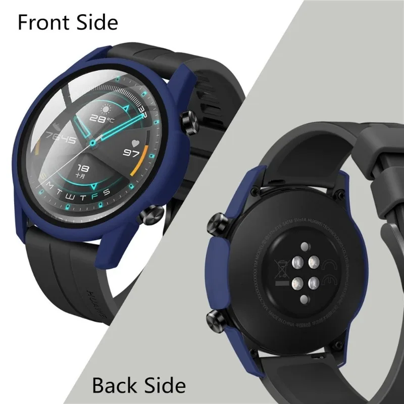 Gehärtetes Glas gehäuse für Huawei Uhr GT2 42 46mm Abdeckung Voll abdeckung Stoßstange Displays chutz folie für Huawei Uhr GT 2 42 46mm Schale
