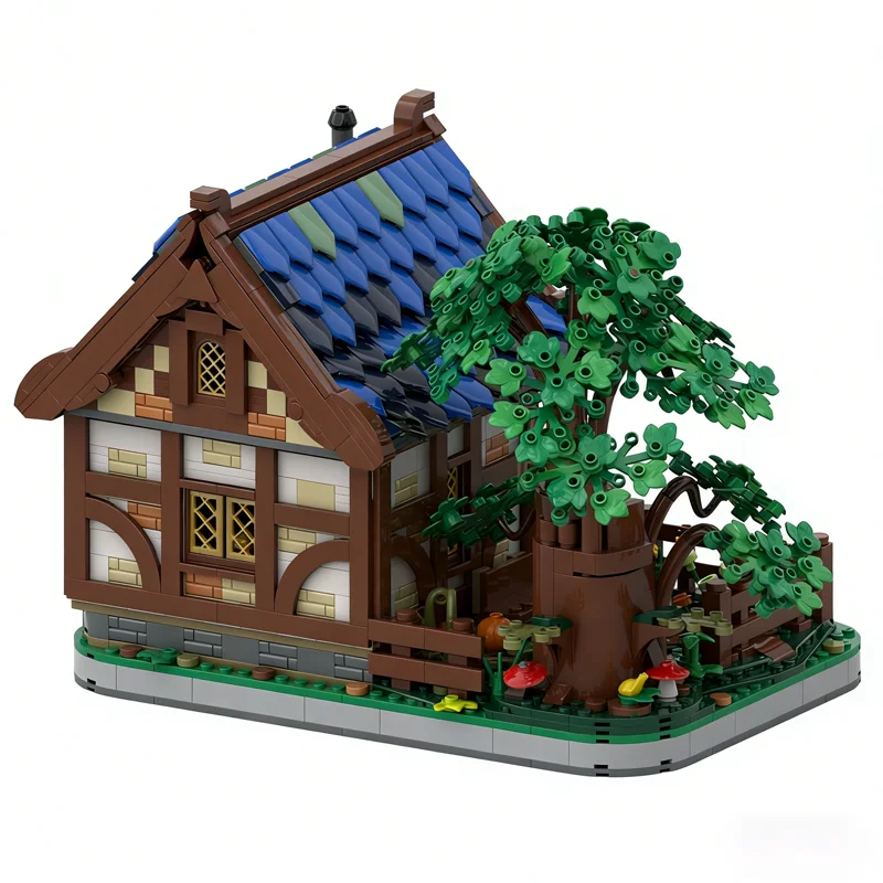 1481pcs MOC Kasteel Middeleeuws Huis Boom Model Bouwstenen Monteren Kerstcadeaus Speelgoed DIY Architectuur Creatief Idee Baksteen