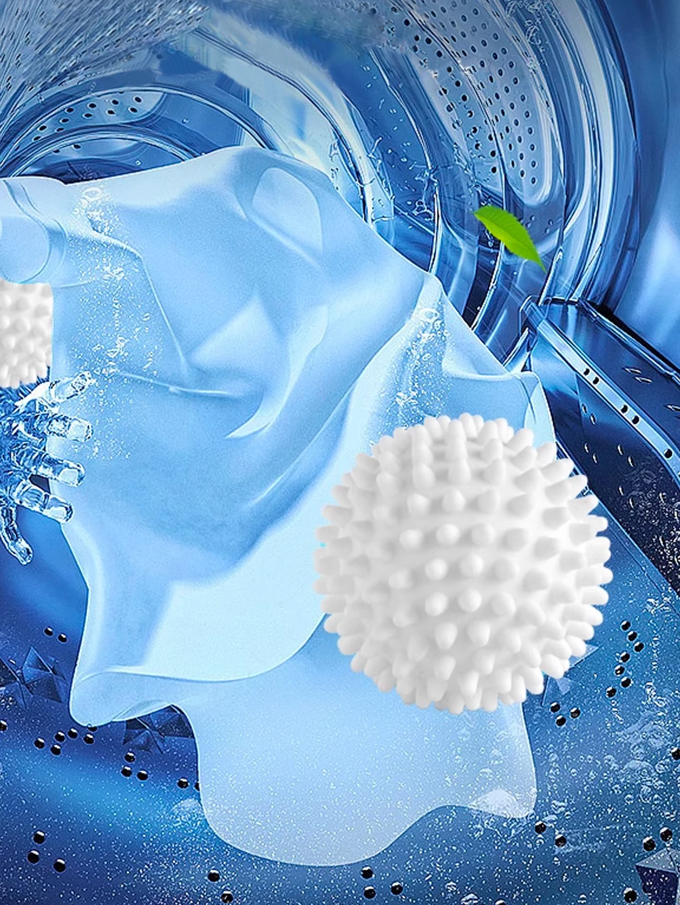 TPR Anti Winding Laundry Ball Circular Pure White Magic Cleaning Drum Washing Machine For Dirt Removal And Knotting