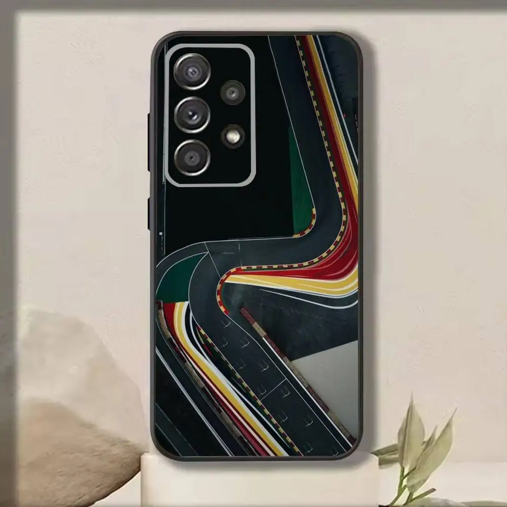 M-Minimalist F-F1 Circuit  Phone Case For Samsung S25,S24,S21,S22,S23,S30,Ultra,S20,Plus,Fe,Note,10,9,5G Black Cover view 3