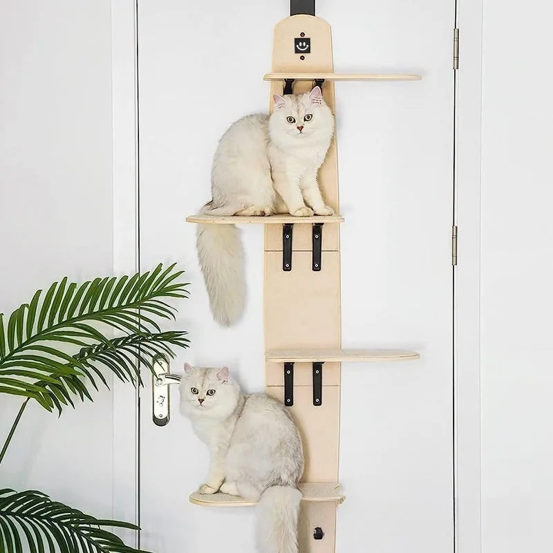 

Multi-layer cat climbing frame behind wooden door, special climbing frame for big cats, pet climbing frame, solid wood