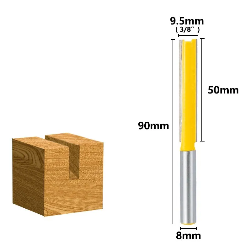 Hampton Gerade Router Bit 8mm Schaft Extra Länge Schneiden Durchmesser Zapfen Cutter für Holzbearbeitung Holz Cutter Werkzeug – Detail 1