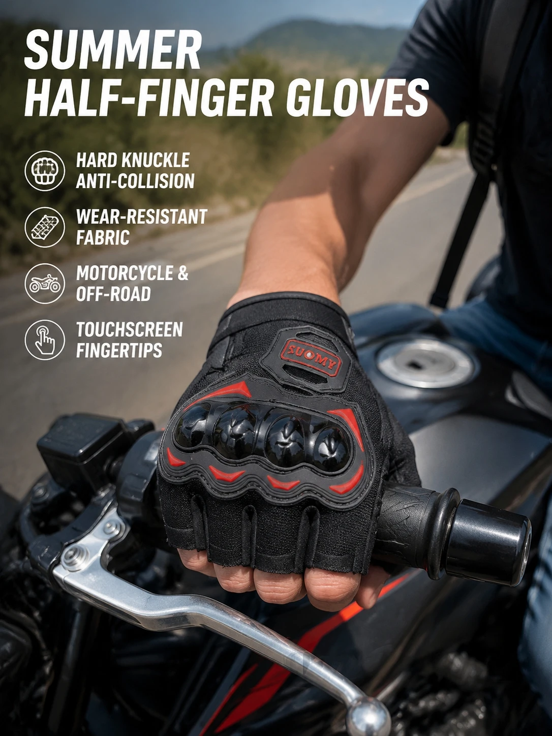 Summer Motorcycle Half Finger  - Motorcycle Glove Knuckle review and price