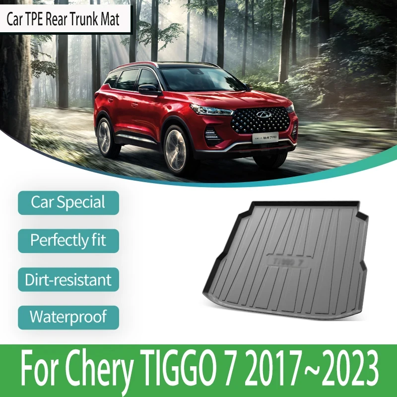 

For Chery Tiggo Fownix 7 Pro Plus 2017~2023 TPE Car Trunk Storage Pads Anti-scratch Protection Auto Carpet Interior Accessories